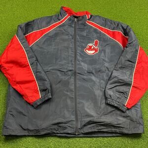 Vintage G-III Sports Cleveland Indians MLB Baseball Windbreaker Jacket Sz XL